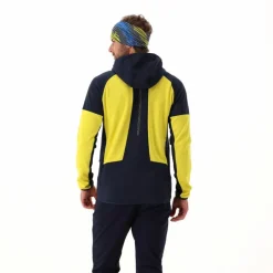 Pile Grid Tech con zip da uomo con cappuccio melange