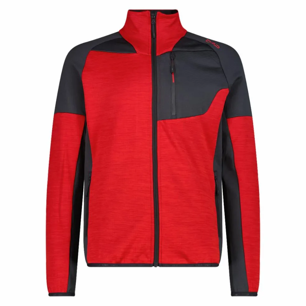 Pile Grid Tech con zip da uomo melange