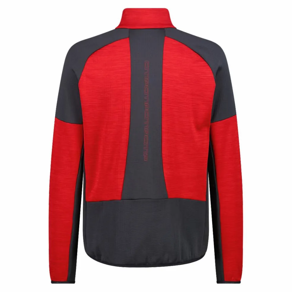 Pile Grid Tech con zip da uomo melange