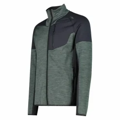 Pile Grid Tech con zip da uomo melange
