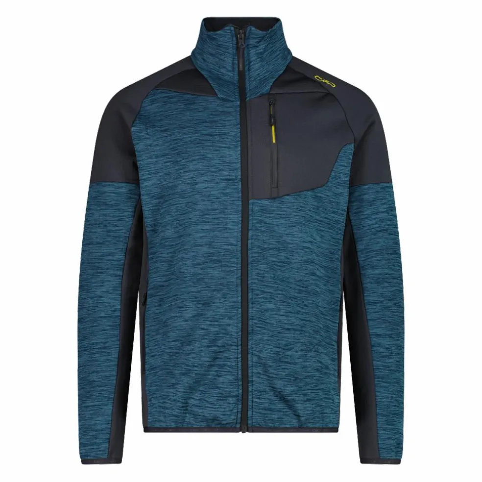 Pile Grid Tech con zip da uomo melange