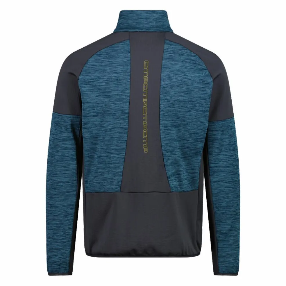 Pile Grid Tech con zip da uomo melange
