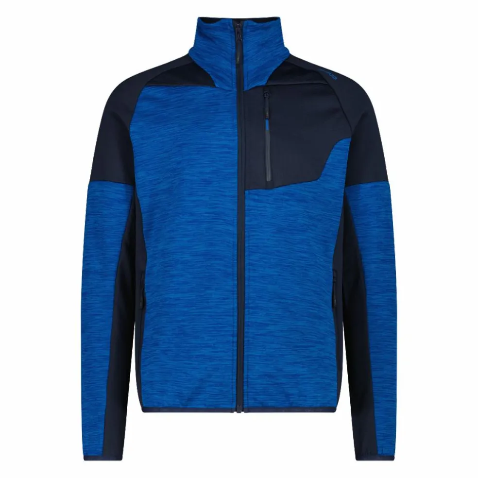 Pile Grid Tech con zip da uomo melange