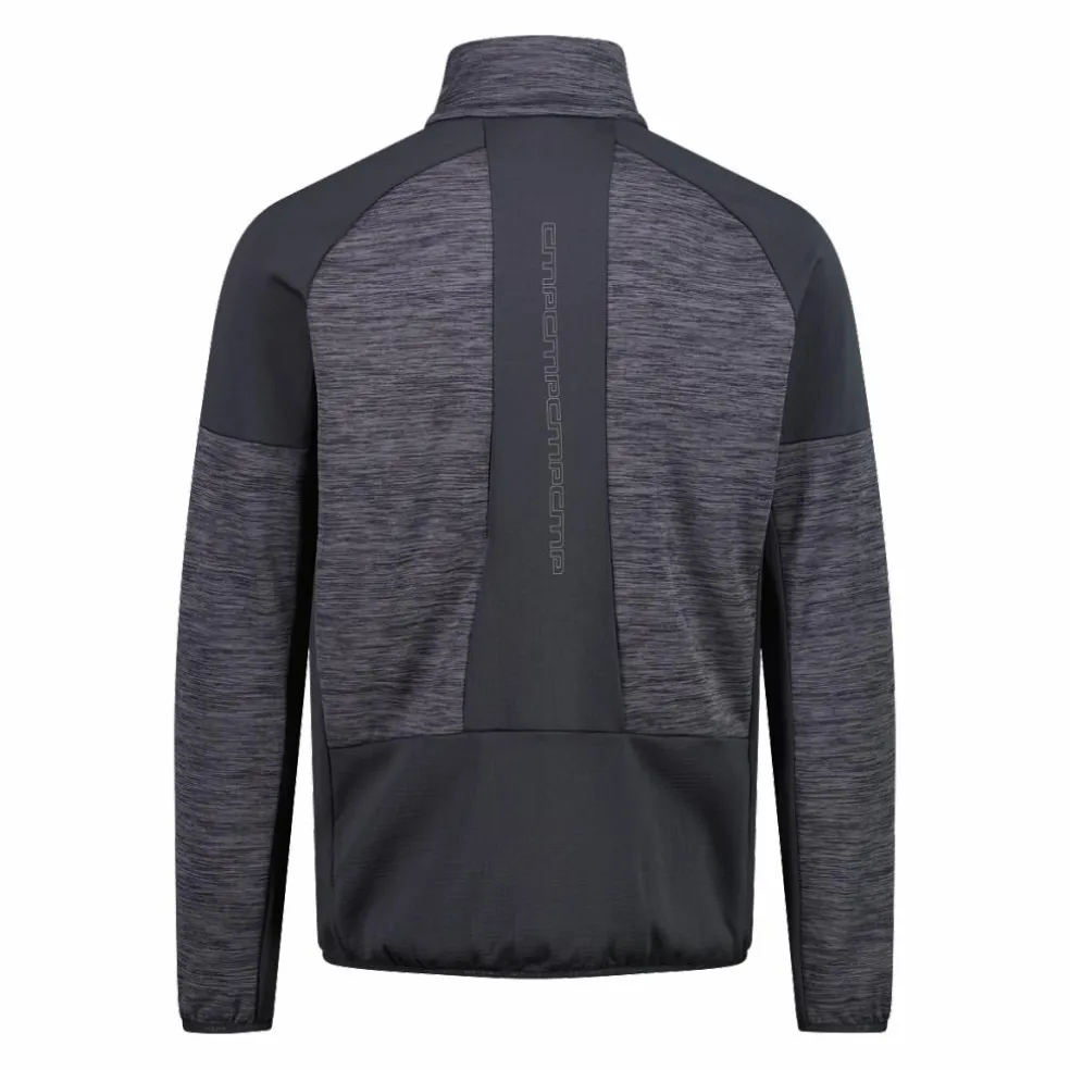 Pile Grid Tech con zip da uomo melange