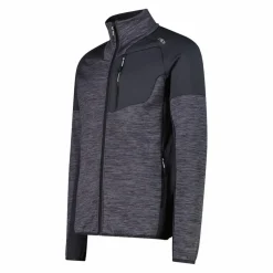 Pile Grid Tech con zip da uomo melange