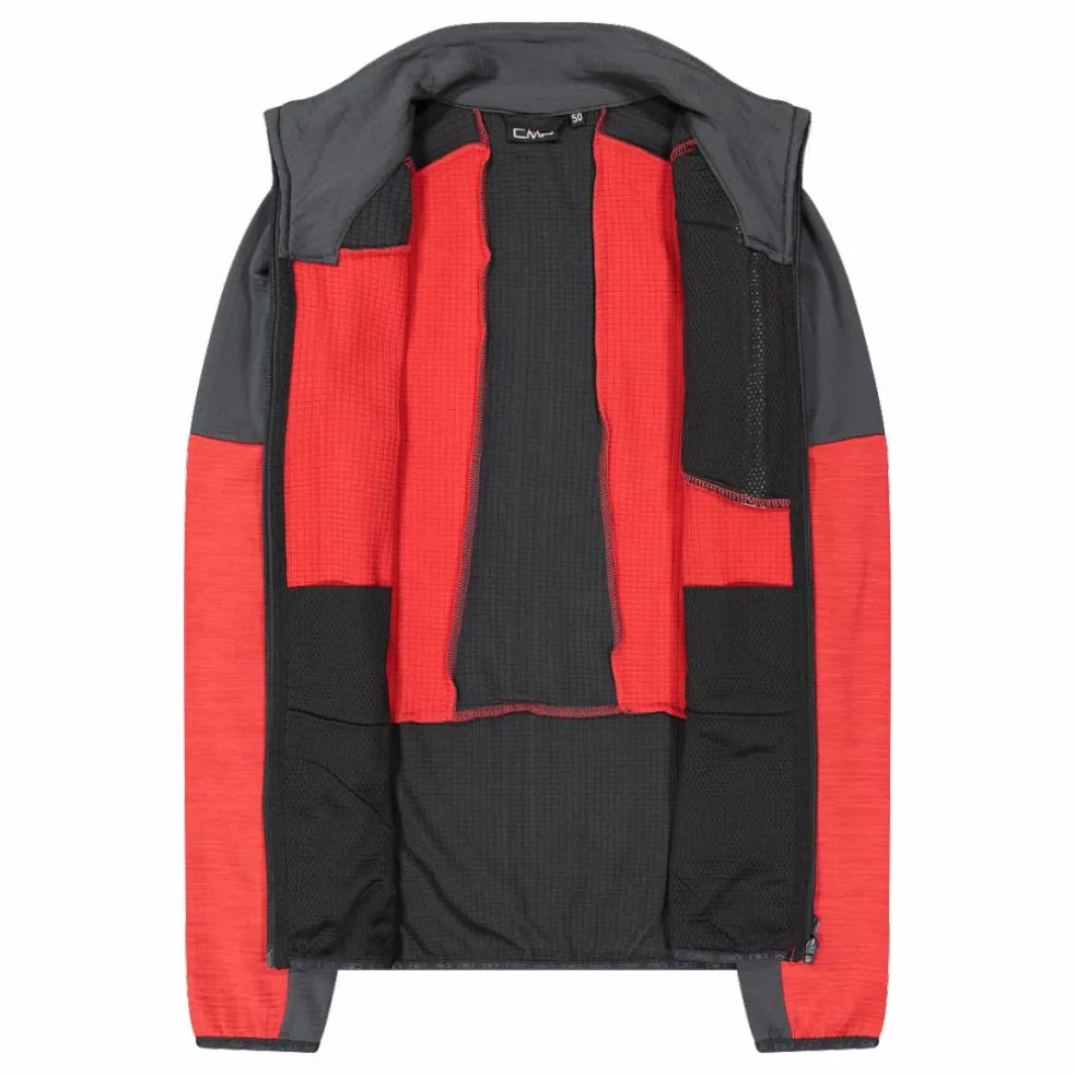 Pile Grid Tech con zip da uomo melange