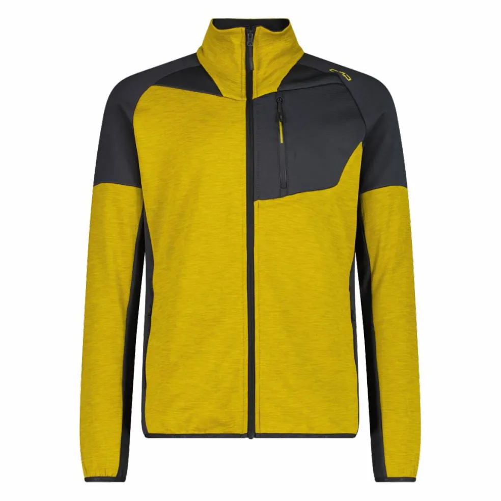 Pile Grid Tech con zip da uomo melange