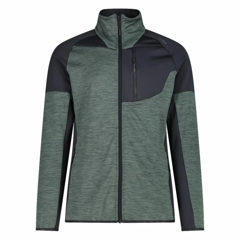 Pile Grid Tech con zip da uomo melange