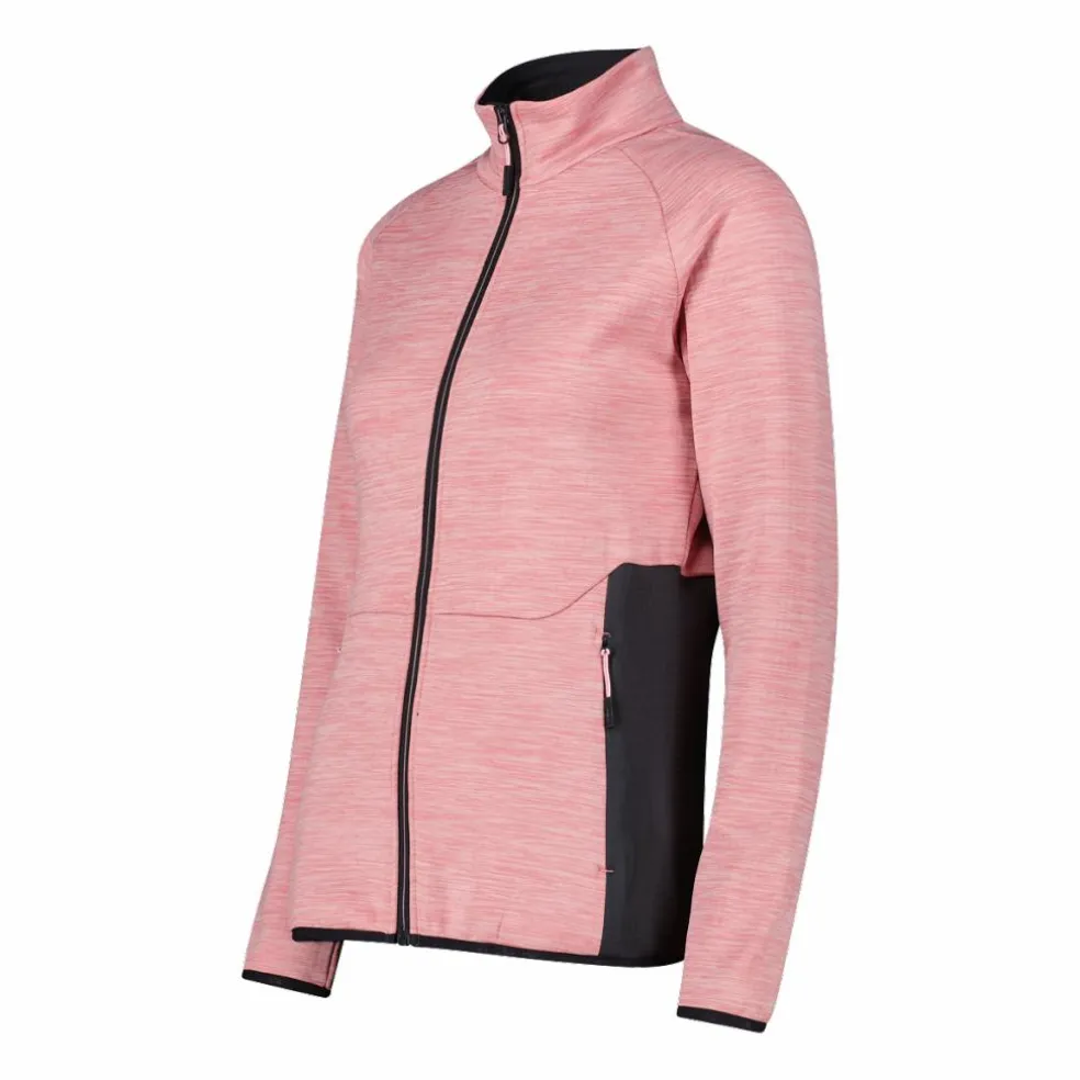 Pile Grid Tech con zip da donna melange