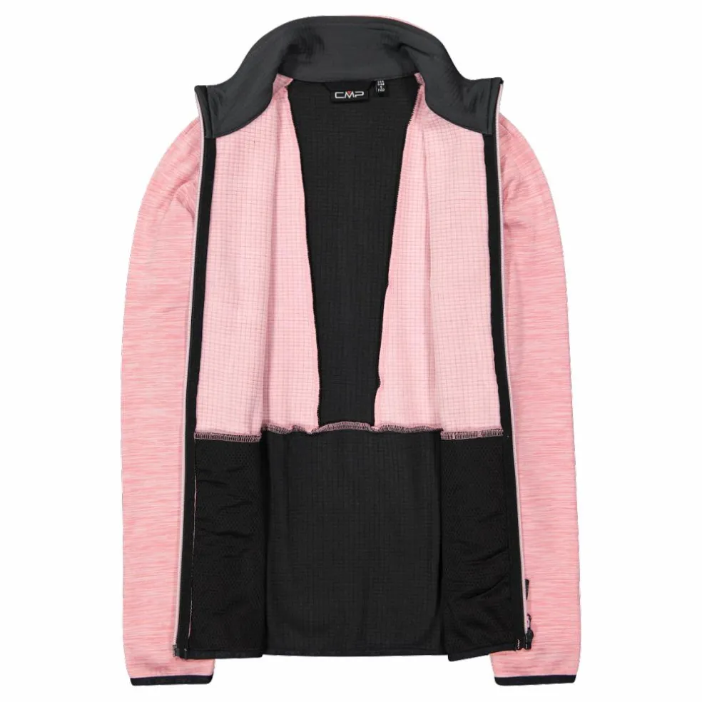 Pile Grid Tech con zip da donna melange