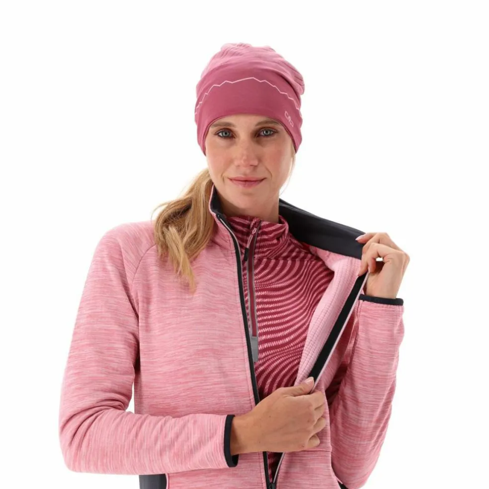Pile Grid Tech con zip da donna melange