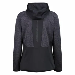 Pile Grid Tech con zip da donna melange con cappuccio