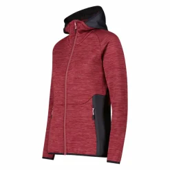 Pile Grid Tech con zip da donna melange con cappuccio
