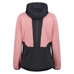 Pile Grid Tech con zip da donna melange con cappuccio
