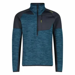 Pile Grid Tech mezza zip melange da uomo