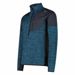 Pile Grid Tech mezza zip melange da uomo