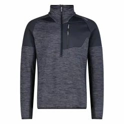 Pile Grid Tech mezza zip melange da uomo