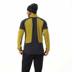 Pile Grid Tech mezza zip melange da uomo