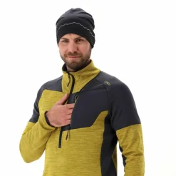 Pile Grid Tech mezza zip melange da uomo