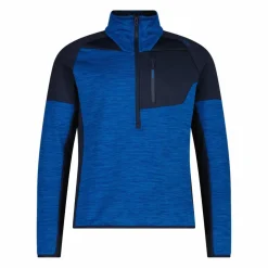 Pile Grid Tech mezza zip melange da uomo