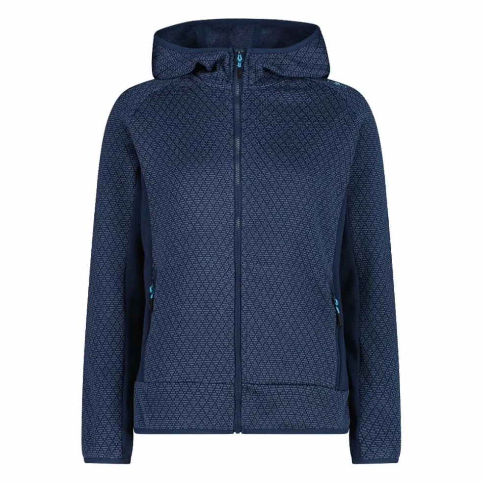 Pile knit tech da donna con cappuccio
