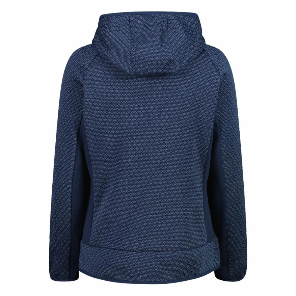 Pile knit tech da donna con cappuccio
