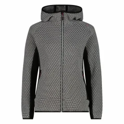 Pile knit tech da donna con cappuccio