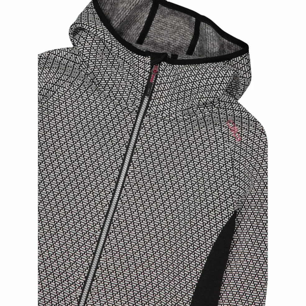 Pile knit tech da donna con cappuccio