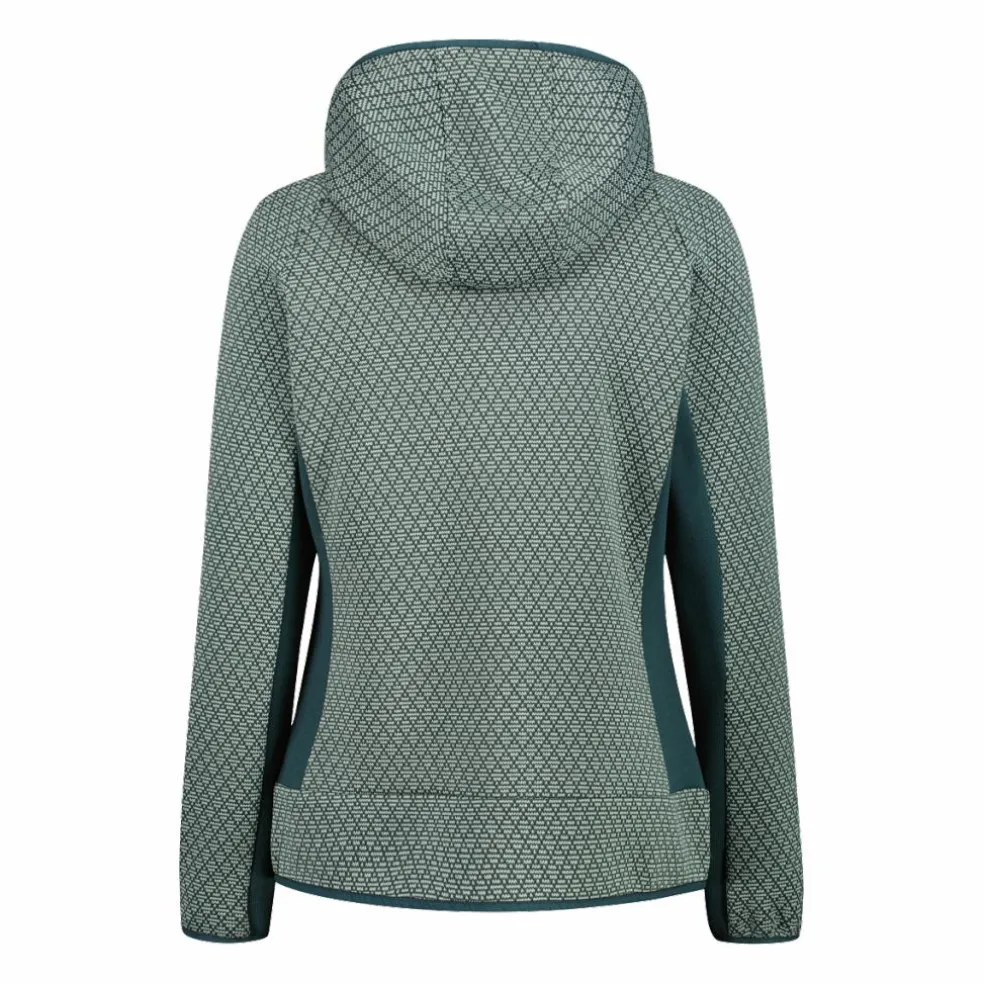 Pile knit tech da donna con cappuccio