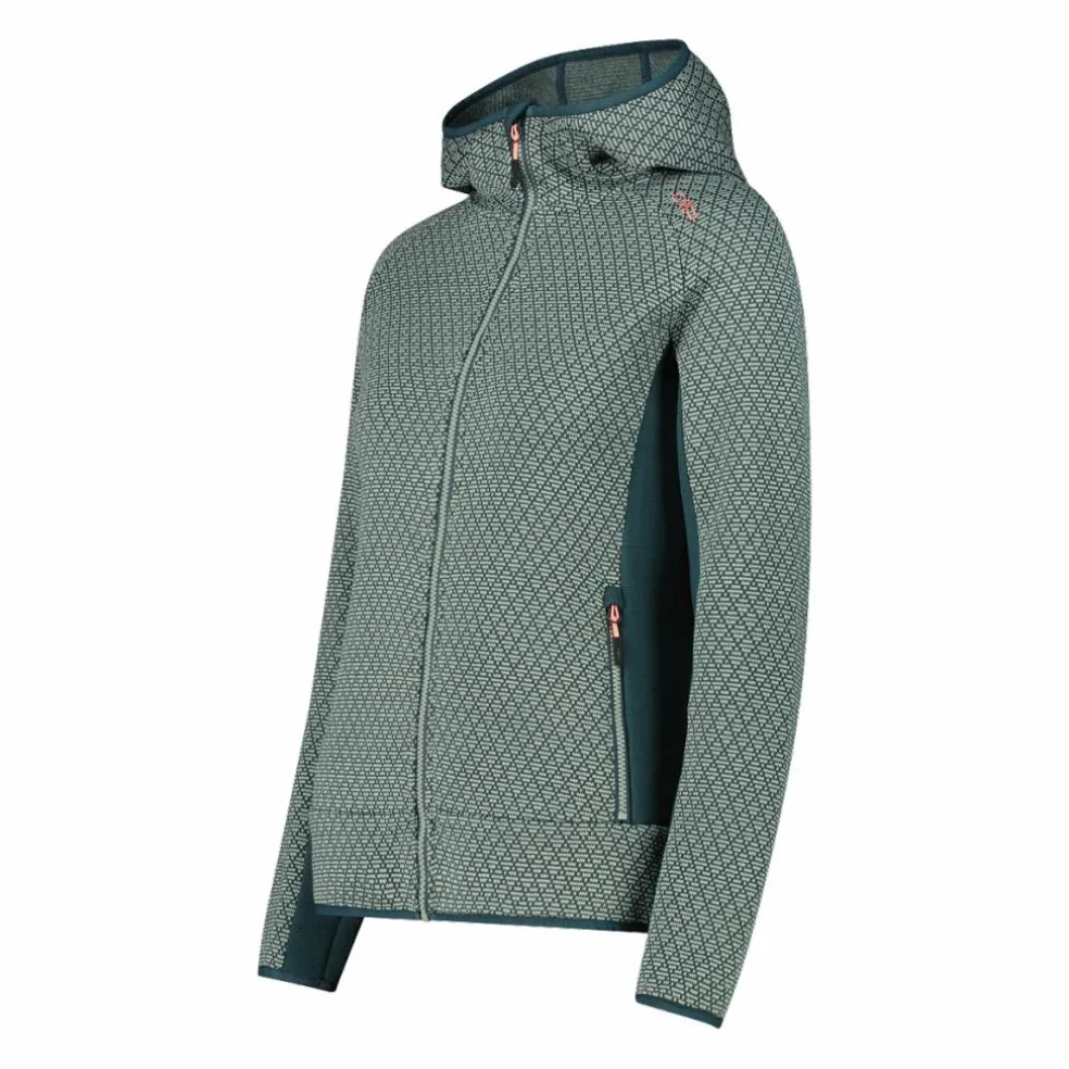 Pile knit tech da donna con cappuccio