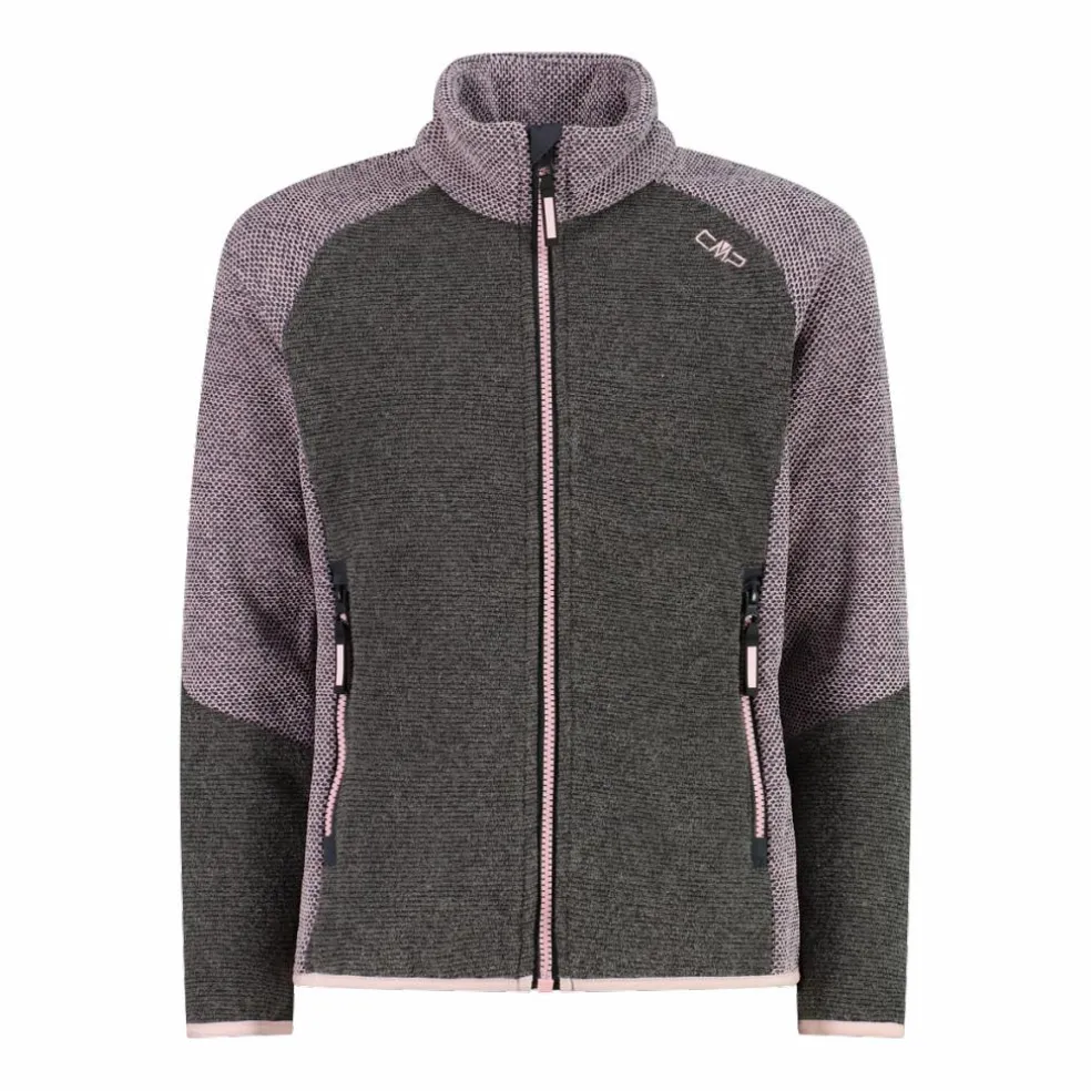 Pile Knit Tech melange da bambina nido d'ape