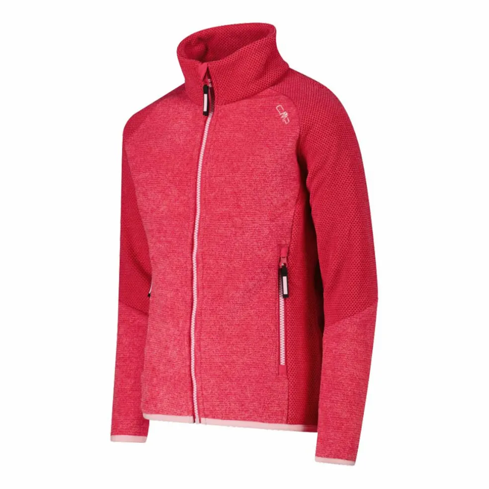 Pile Knit Tech melange da bambina nido d'ape