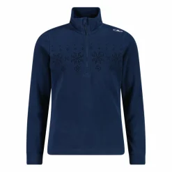 Pile mezza zip arctic fleece da bambina con fiocco di neve