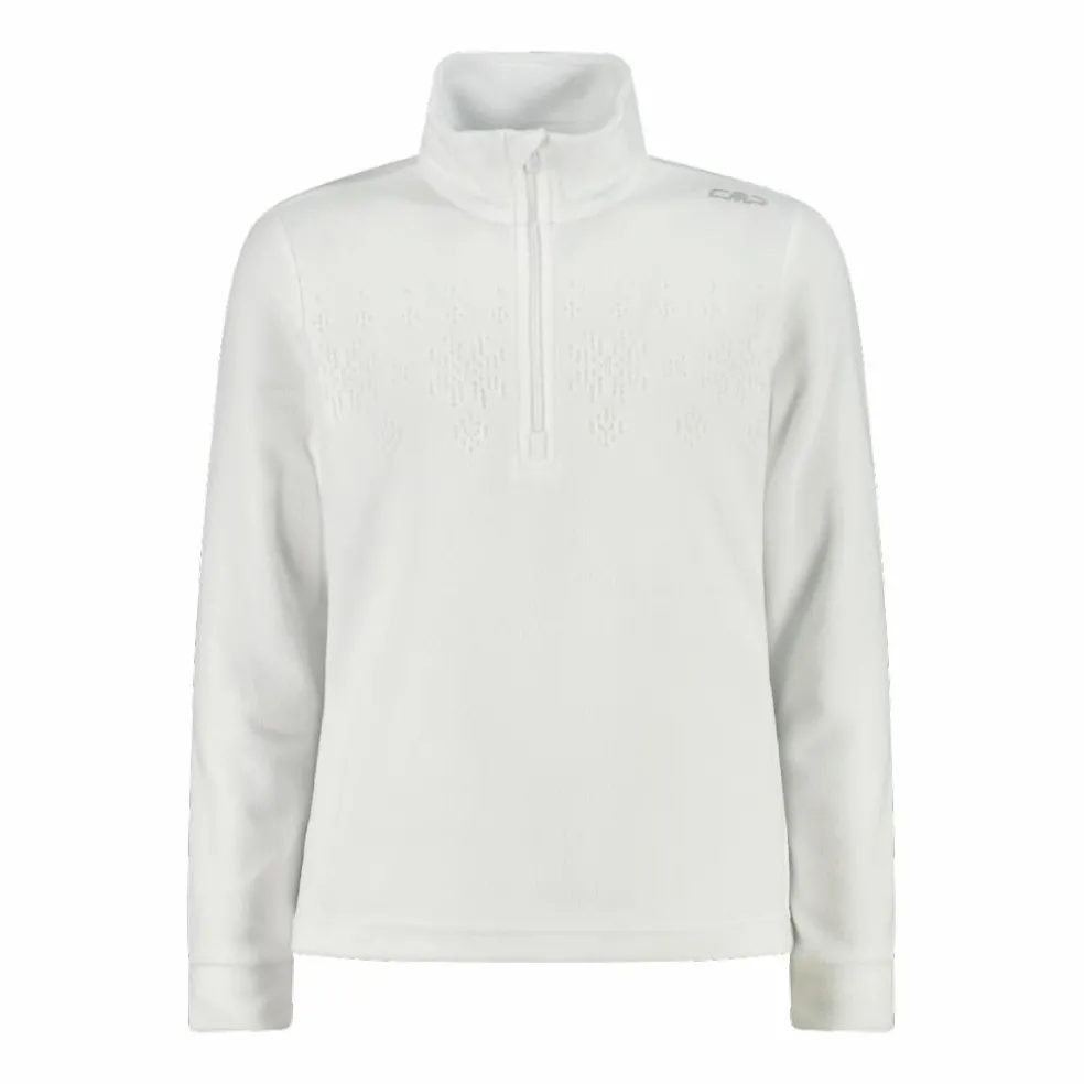 Pile mezza zip arctic fleece da bambina con fiocco di neve