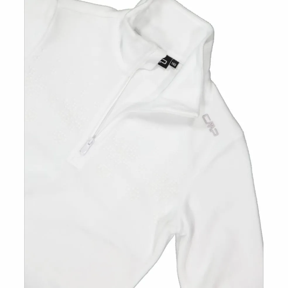 Pile mezza zip arctic fleece da bambina con fiocco di neve