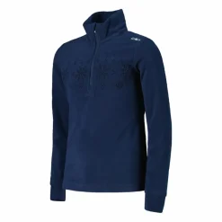 Pile mezza zip arctic fleece da bambina con fiocco di neve