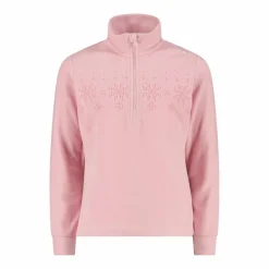 Pile mezza zip arctic fleece da bambina con fiocco di neve