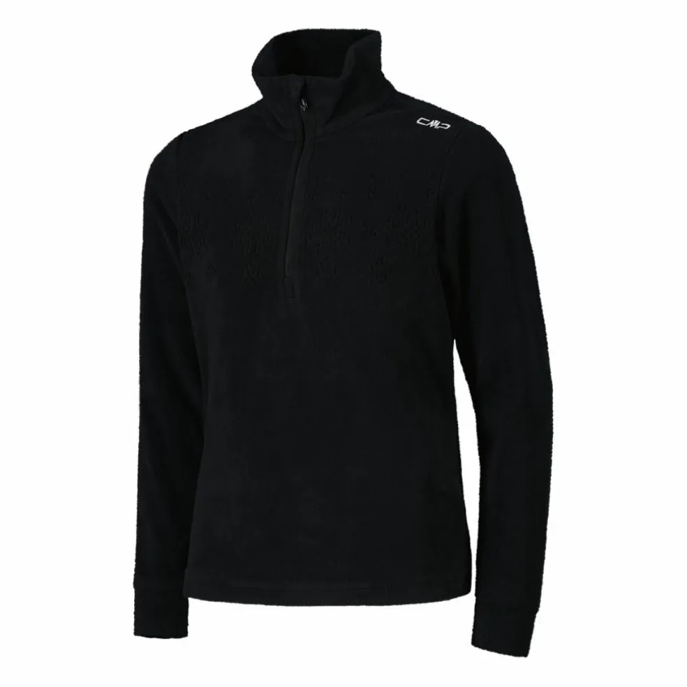 Pile mezza zip arctic fleece da bambina con fiocco di neve