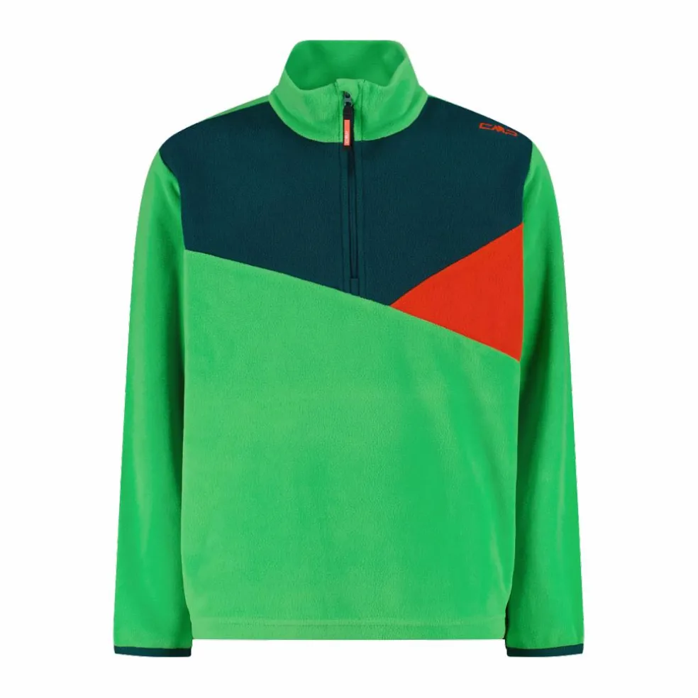 Pile mezza zip arctic fleece da bambino con dettagli geometrici