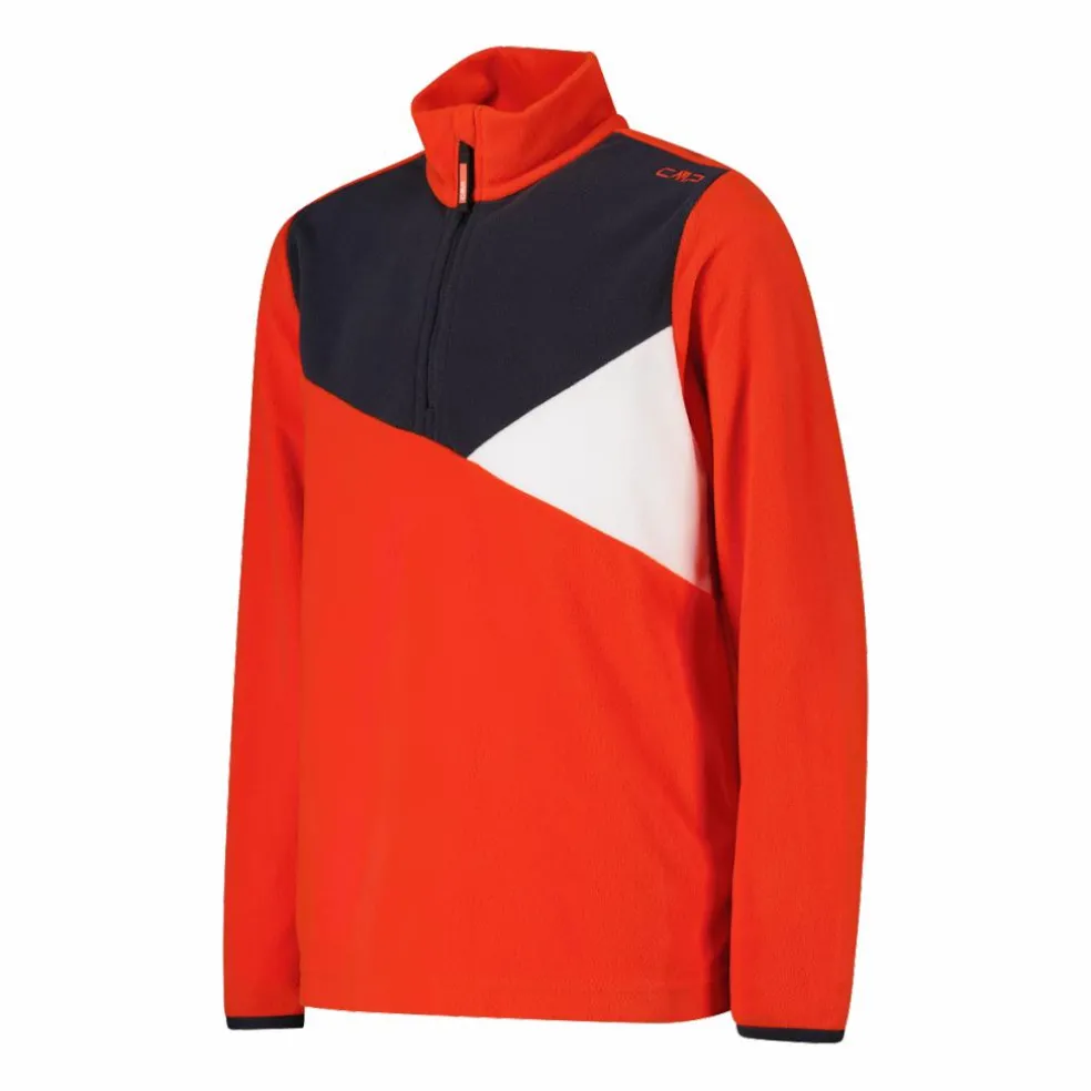 Pile mezza zip arctic fleece da bambino con dettagli geometrici