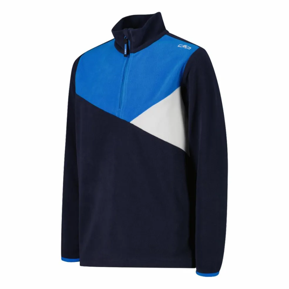 Pile mezza zip arctic fleece da bambino con dettagli geometrici