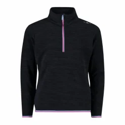 Pile mezza zip bambina mèlange