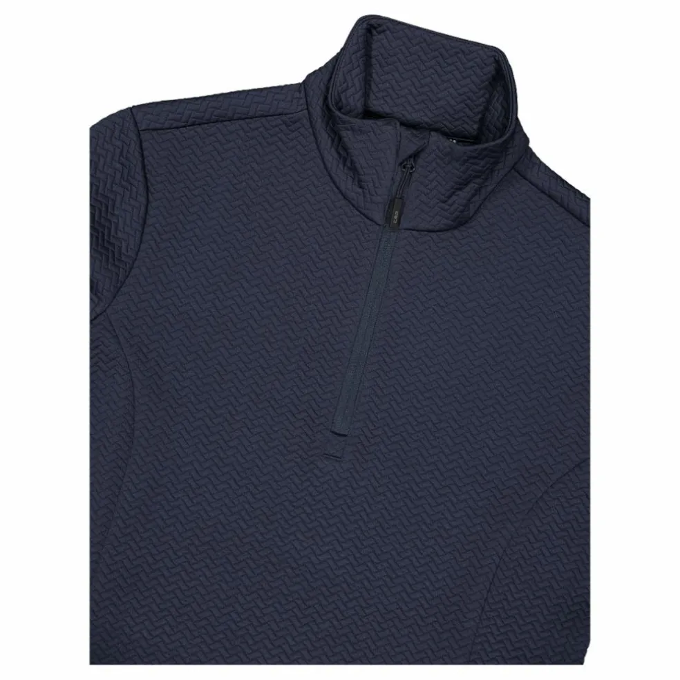 Pile mezza zip elasticizzato da donna con stampa jacquard