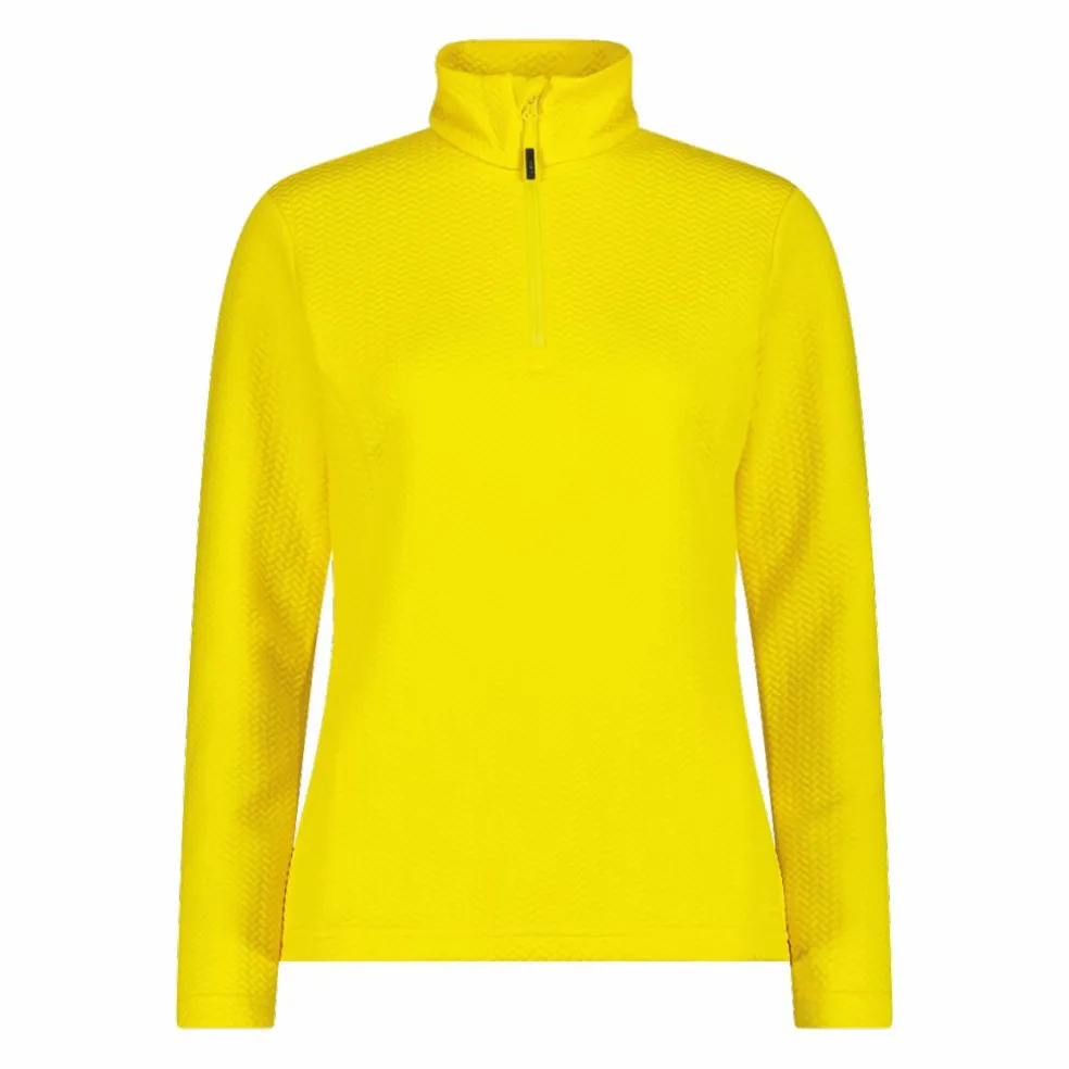 Pile mezza zip elasticizzato da donna con stampa jacquard