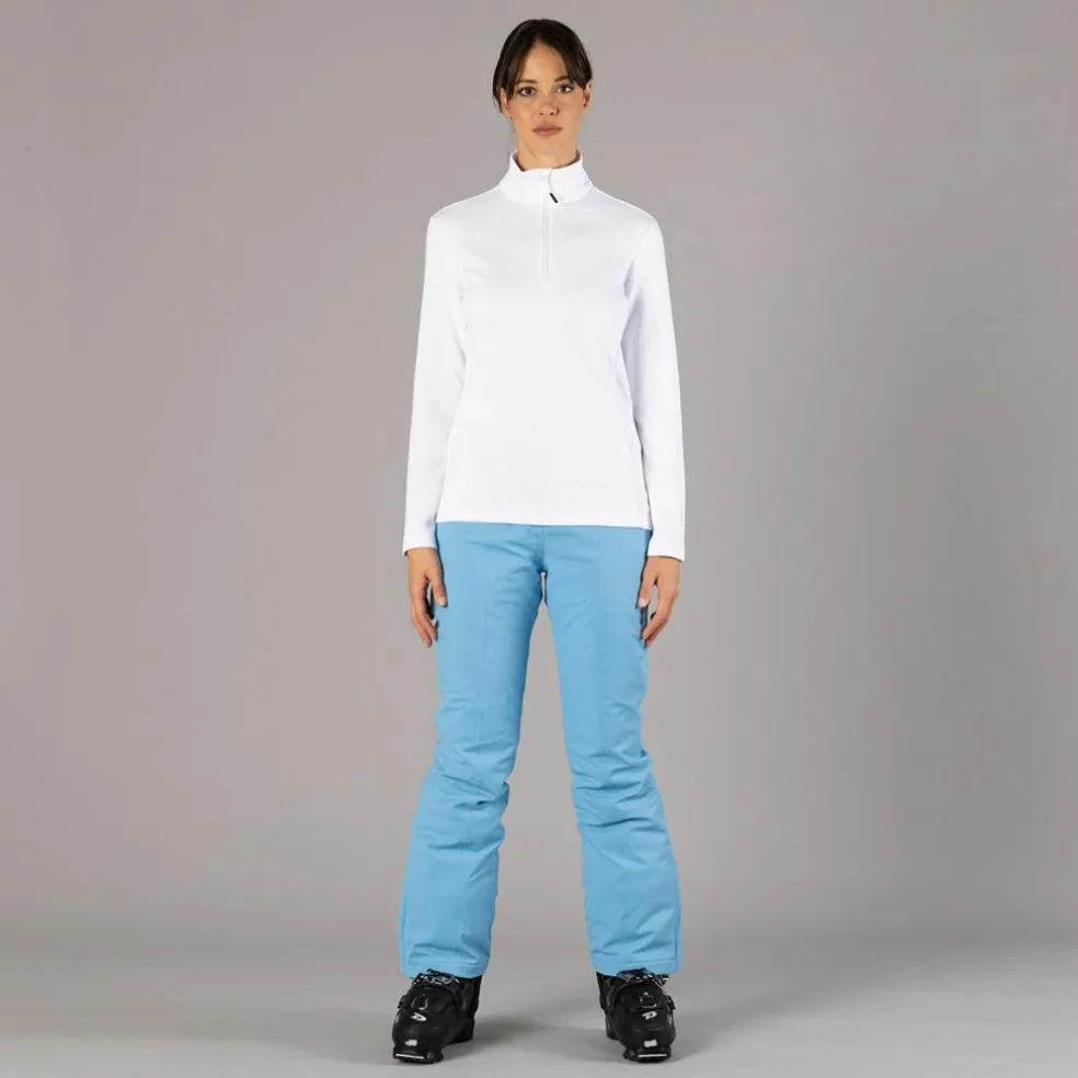 Pile mezza zip elasticizzato da donna con stampa jacquard
