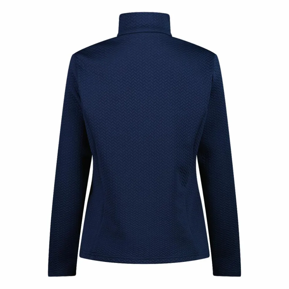 Pile mezza zip elasticizzato da donna con stampa jacquard