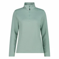 Pile mezza zip elasticizzato da donna con stampa jacquard