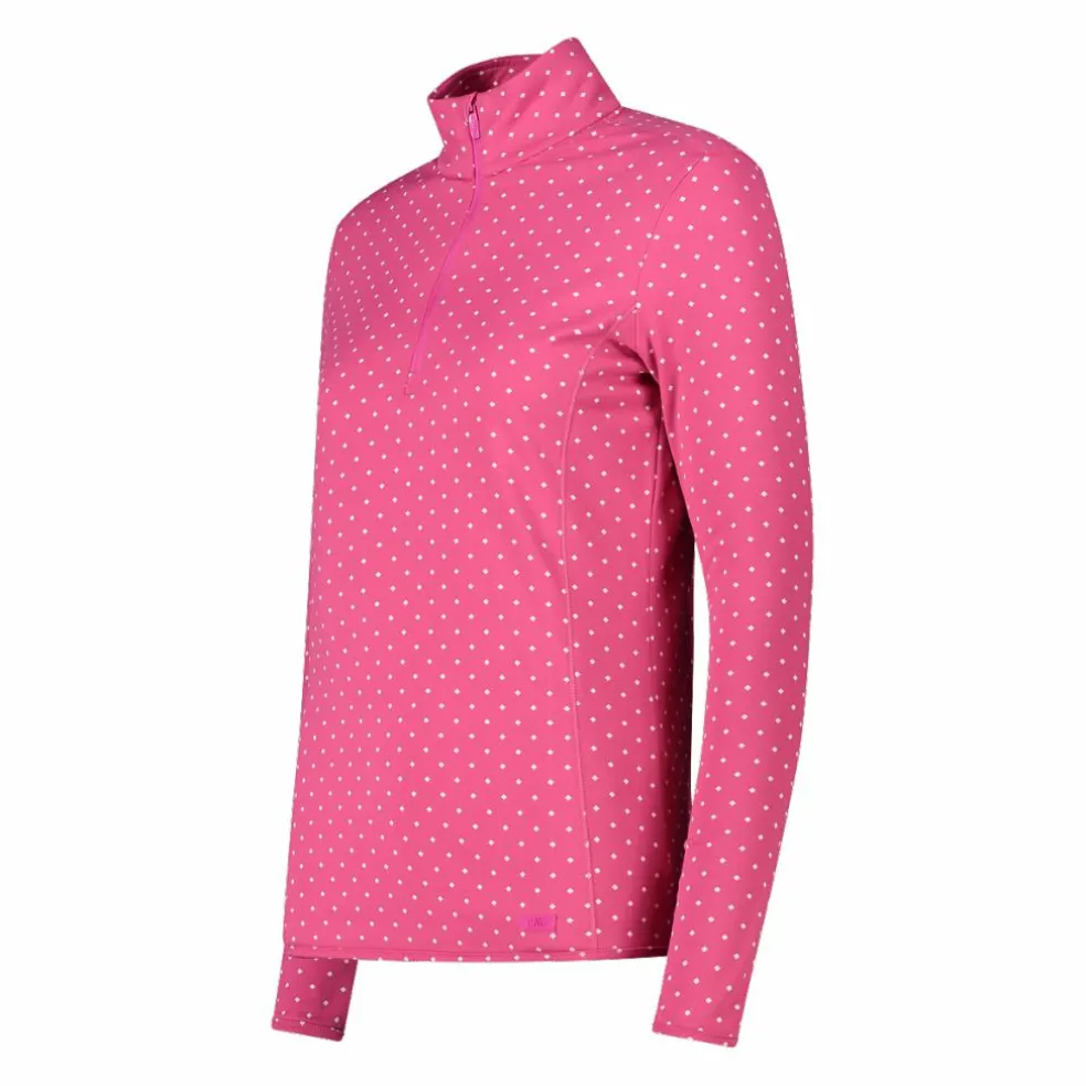 Pile mezza zip in Softech da donna con stampa allover