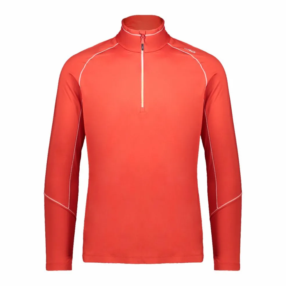 Pile mezza zip Softech uomo con cuciture a vista