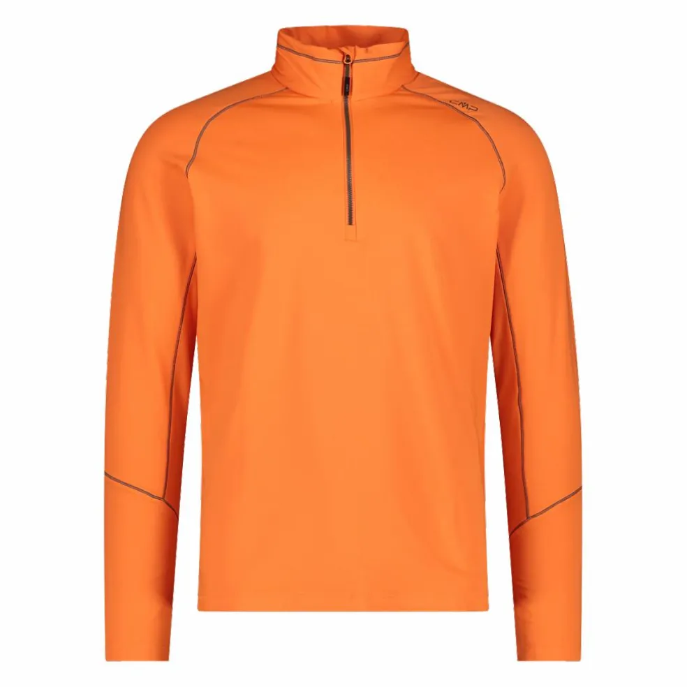 Pile mezza zip Softech uomo con cuciture a vista